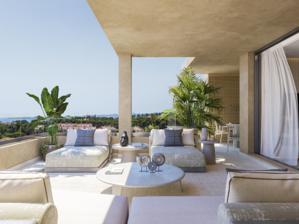 Representative apartment terrace with an open outlook
