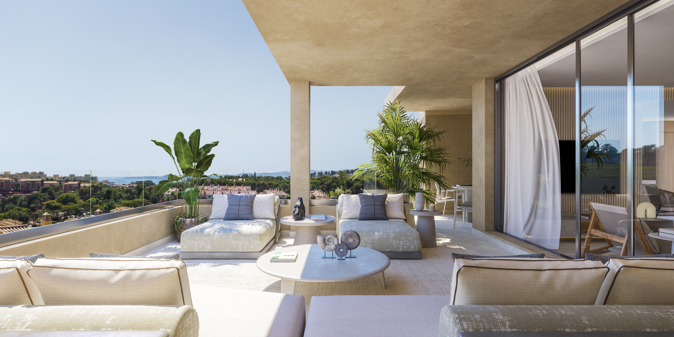 Representative apartment terrace with an open outlook