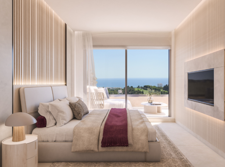 Representative bedroom opening onto a terrace