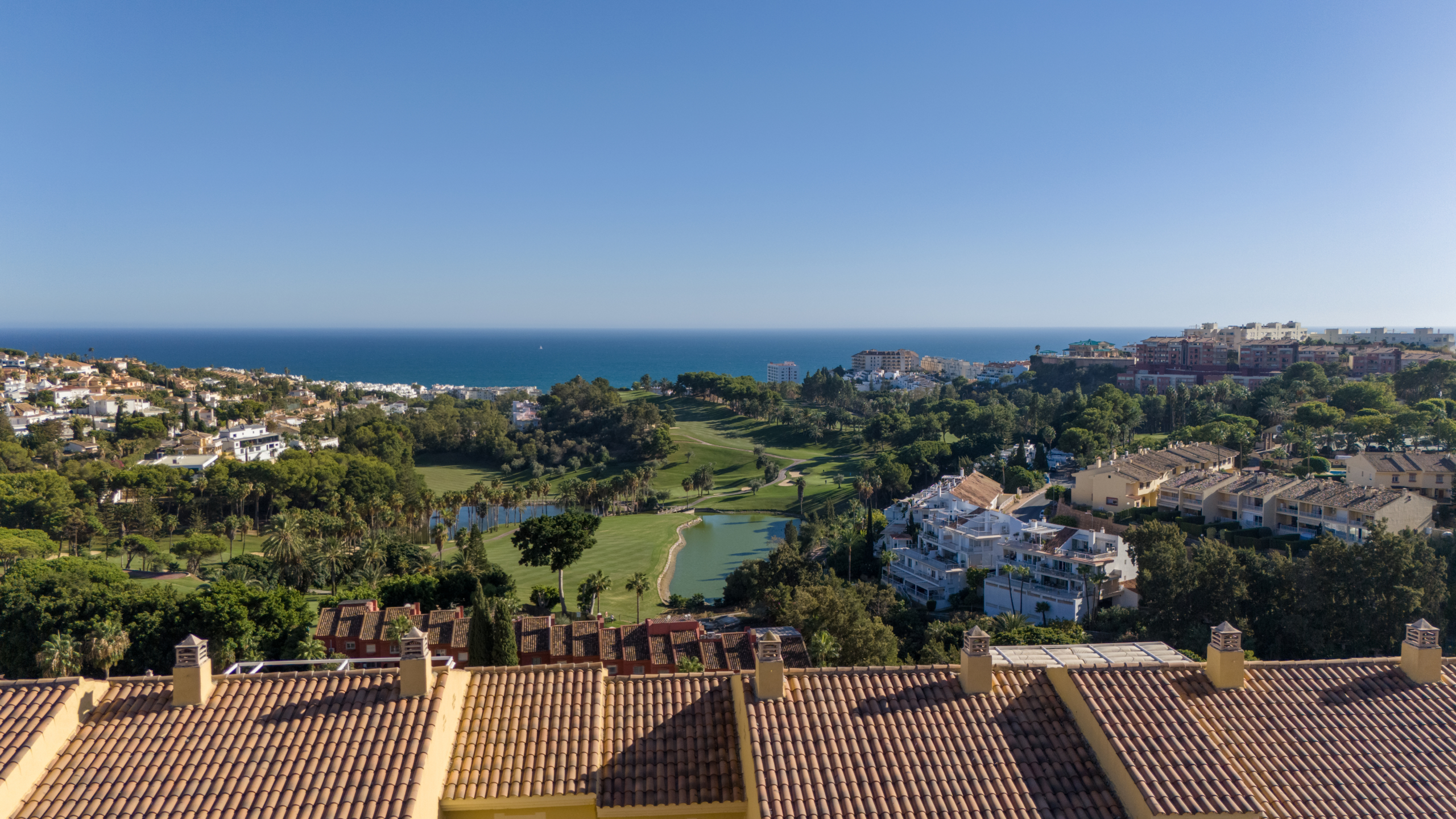Aerial photograph of the Torrequebrada golf setting
